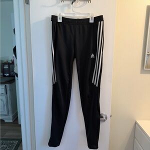Adidas Black Joggers with White Stripes